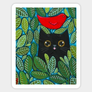 Cat Bird Watching 6 Sticker